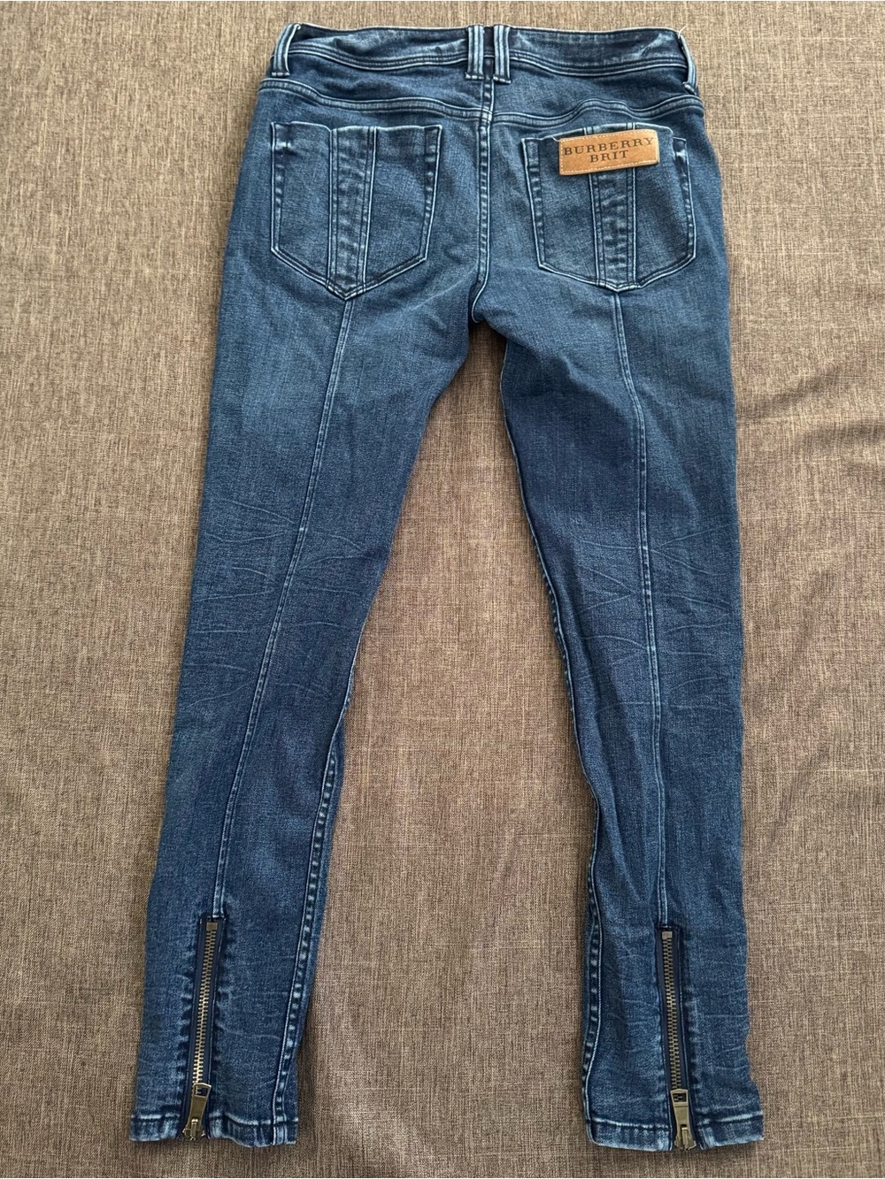 Women’s Burberry Brit Dark Wash Benton Legging Jeans w/Zipper Ankles Sz 30W